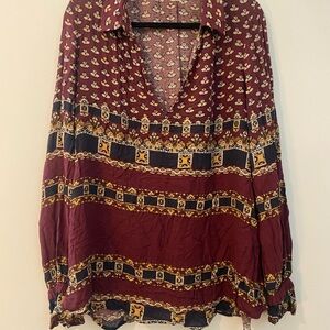 Bohemian Burgundy Blouse